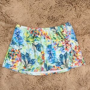 Peacock Pattern Bathing Suit Skirt